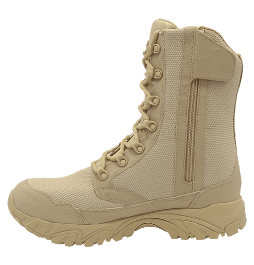 Zip Up Combat Boots - Brown 8